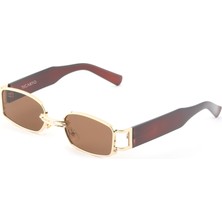 Ticarto Kadın Kahverengi Dikdörtgen Güneş Gözlüğü UV400 Filtreli Hafif Tasarım TCTGA002102G0222