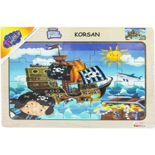 OMZ 53/54/55/56 Ahşap Eğit.puzzle Korsan Kız Erkek Çocuk Oyuncak Eğitici Oyuncaklar