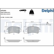 Delphi LP2191 Arka Fren Balatasi 4406000Q0H 4406000Q0L 4406000Q1J