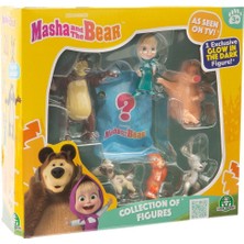 OMZ MHA31000 Maşa ve Koca Ayı 6lı Figür Set ve 1 Sürpriz Figür Kız Erkek Çocuk Oyuncak Eğitici Oyuncakla