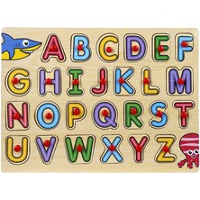 paraply 130443 Ahşap Raptiyeli Bultak Alfabe Kız Erkek Çocuk Oyuncak Eğitici Oyuncaklar