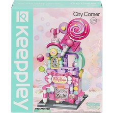 OMZ KP28012 Keeppley Candy Shop City Corner Blok Seti -Vagon Life Kız Erkek Çocuk Oyuncak Eğitici Oyunca