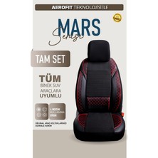 Castor Otomotiv Honda City Uyumlu Lüx Bel Destekli Mars Yarı Deri Oto Koltuk Kılıfı Siyah Kırmızı Renk