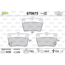 Valeo 670673 Arka Fren Balatasi 0446642010 0446642020 0446642030