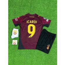 Legent Lady G,á,l,atā.sã,r,ãy 2025/26 Yeni Sezon Deplasman M,ã.u,r.o Î,c,à.r.d.i Çocuk Forması 4'lü Set (Bordo)