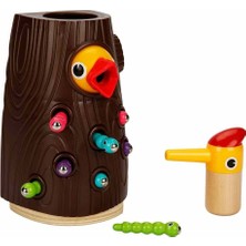 OMZ Woody Manyetik Ağaçkakan Besleme Oyunu 10 Parça Kız Erkek Çocuk Oyuncak Eğitici Oyuncaklar