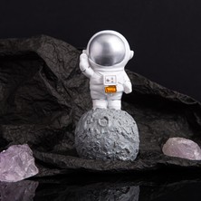 Elifeshop Lüks Modern Astronot Figür Biblo 12 cm Ev Ofis Masa Süsü Dekoratif Uzay Temalı Hediyelik Heykel