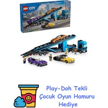 LEGO City Spor Arabalı Araç Taşıma Kamyonu 60408-7 Yaş ve Üzeri Çocuklar Için 4 Araç Içeren Yaratıcı Oyuncak Yapım Seti (998 Parça) + Play-Doh Oyun Hamuru