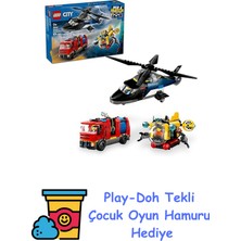 LEGO City Helikopter, Itfaiye Kamyonu ve Denizaltı Karışımı 60462-7 Yaş ve Üzeri Çocuklar Için Yaratıcı Oyuncak Yapım Seti, Doğum Günü Hediyesi (874 Parça) + Play-Doh Oyun Hamuru