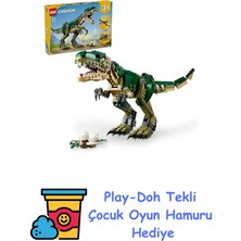 LEGO Creator 3’ü 1 Arada T. Rex 31151 – 9 Yaş ve Üzeri Dinozor Tutkunları Için Triceratops ve Pterodactyl Modelleriyle Yaratıcı Oyuncak Yapım Seti, Çocuklar Için Hediy + Play-Doh Oyun Hamuru