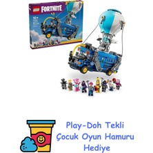 LEGO Fortnite Savaş Otobüsü 77073-10 Yaş ve Üzeri Video Oyunu Sevenler Için Koleksiyonluk Yaratıcı Oyuncak Yapım Seti (954 Parça) + Play-Doh Oyun Hamuru
