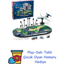 LEGO Seyahat Anıları 41838 - Seyahat Etmeyi Seven Aileler Için Dünya Haritası Içeren Yaratıcı Oyuncak Yapım Seti (1231 Parça) + Play-Doh Oyun Hamuru