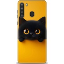 Rulet Samsung Galaxy A21 Hd Baskılı Kılıf + Seramik Tam Kaplayan Ekran Koruyucu 64