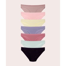 Intive Lingerie Kozabiat 10'lu Pamuklu Renkli Sade Günlük Kullanım Klasik Basic Külot/slip Paket