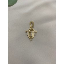 Luxevibe Accessories Çelik Gold Renk Suya Dayanıklı Zarif Zirkon Taşlı Serenay  Kolye Ucu Ajda Charm