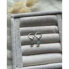 Pel Design Amorf Opal Taşı Gümüş Kaplama Halka Küpe
