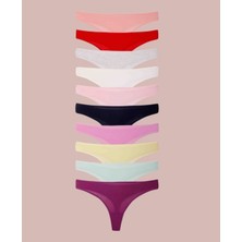 Intive Lingerie Kozabiat 10'lu Pamuklu Renkli Sade Desenli/desensiz Tanga Paket