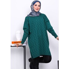İmaj Butik Zümrüt Yeşili Soğuk İplik Merserize Triko Tunik