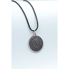 IDR Vegvisir Viking Pusula Kolye Deri İp