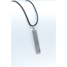 IDR Parmak İzi Gümüş Kaplama Deri İp Kolye