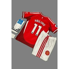 Legent Lady Rasmus Højlund 2024/25 Yeni Sezon Manchester United Iç Saha Çocuk Forması 4'lü Set