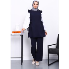 İmaj Butik Lacivert Gömlek Yelek Pantolonlu Üçlü Takım