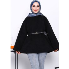 İmaj Butik Siyah Bel Kemerli Angora Tunik