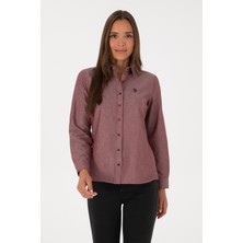U.S. Polo Assn. Kadın Bordo Uzun Kollu Basic Gömlek 50316711-VR014