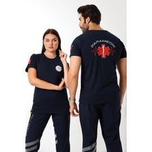 Bilenn Tekstil Paramedik Yuvarlak Yaka Penye Kısa Kol Tshirt - Lacivert