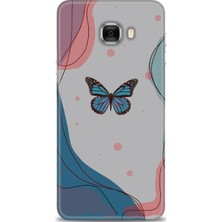 Rulet Samsung Galaxy C7 Hd Baskılı Kılıf + Seramik Tam Kaplayan Ekran Koruyucu 185