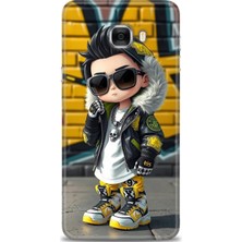 Samsung Galaxy C7 Hd Baskılı Kılıf + Seramik Tam Kaplayan Ekran Koruyucu 255