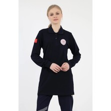 Acil Sağlık Yakalı Tshirt Tunik Nakışlı - Lacivert