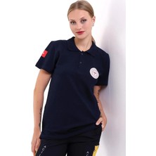 Paramedik Yakalı Unisex Tshirt Kısa Kol - Lacivert