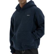 Genius Store Genıus Store Erkek Kapüşonlu Polar Sherpa Kuzu Kumaş Içi Şardonlu Kapüşonlu sweatshırt Sherpa-Kap