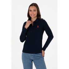 U.S. Polo Assn. Kadın Lacivert Basic Polo Yaka Sweatshırt 50307755-VR033