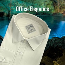 Eren Style Klasik %100 Cotton Uzun Kollu Terletmeyen Kışlık Flanel Kumaş Beyaz Gömlek (Regular Kalıp)