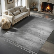 Dinarsu Alaçatı Püsküllü Parça Halı 150X230 Lorey Gri