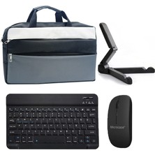 Microcase Tcl Tab 10L Gen 4 ile Uyumlu Tablet Çanta+Bluetooth Klavye+Mouse+Tablet Standı SIYAH-AL4840