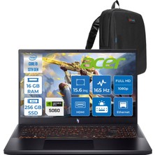 Acer Nitro V15 ANV15-52-91EQ Intel Core I9 13900H 16GB 256GB SSD RTX5060 8gb Freedos 15,6" Fullhd (1920 x 1080) 165HZ IPS 300NIT Taşınabilir Bilgisayar NHQZAEYF06 + Zetta Çanta
