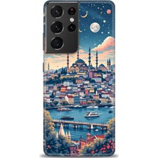 Rulet Samsung Galaxy S21 Ultra Hd Baskılı Kılıf + Seramik Tam Kaplayan Ekran Koruyucu 223