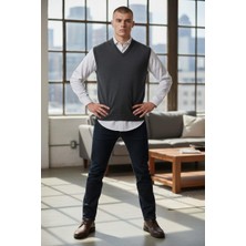 Eren Style Antrasit V Yaka Süveter (Unisex)