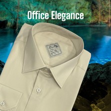 Eren Style Klasik %100 Cotton Uzun Kollu Terletmeyen Kışlık Flanel Kumaş Krem Gömlek (Regular Kalıp)