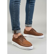 Mevese Stra  Bağcıklı Cilt Erkek Günlük Spor Klasik Ayakkabı CBT - Taba