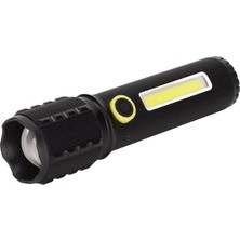 Jf-72 Power Led, Cob LED Zoomlu Flash Özellikli Şarjlı Metal Kasa Profesyonel El Feneri