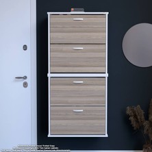 Modilayn UMAY' 2 Li Asma Antre Hol 72x 156x26 cm’ lik 4 Düşer Kapak 8 Göz Bölmeli Ayakkabılık