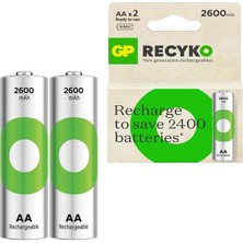Gp Recyko 2600 Mah Şarjlı Ni-Mh Aa Kalem Pil 2li Paket