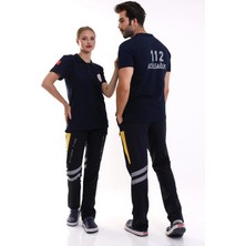 112 Acil Sağlık Yakalı Tshirt Kısa Kol Baskılı - Lacivert