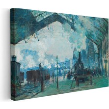 Artarilion Kanvas Yatay Duvar Tablosu Kanvas Vintage Tren Istasyonu Ev Ofis Salon Modern Duvar Tablosu