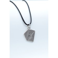 IDR I Love You Mektup Gümüş Kaplama Deri İp Kolye