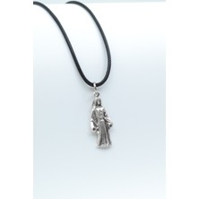 IDR Minimal Meryem Ana Gümüş Kaplama Deri İp Kolye